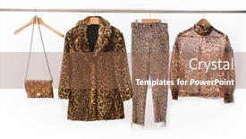  Presentation with brown leather - Cool new theme with female-leopard-pattern-clothes-long backdrop and a coral colored foreground