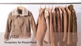  Presentation with pattern - Presentation theme having female-leopard-print-seamless-pattern background and a coral colored foreground