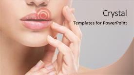  Presentation with herpes virus - Colorful slide set enhanced with female lips with herpes virus backdrop and a lemonade colored foreground