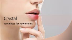  Presentation with herpes virus - Presentation design consisting of female lips with herpes virus background and a coral colored foreground