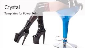  Presentation with female - Presentation having female long legs in latex background and a pink colored foreground