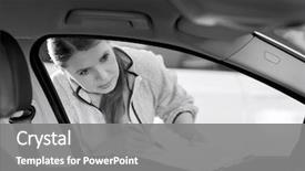  Presentation with maintenance - PPT theme consisting of car's interior in workshop background and a  colored foreground