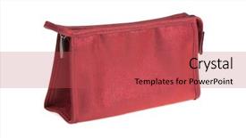  Presentation with makeup brushes and make up - Cool new theme with female makeup bag isolated backdrop and a red colored foreground