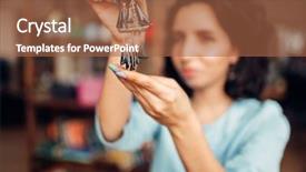  Presentation with female - Audience pleasing slide deck consisting of female master with pliers making backdrop and a red colored foreground