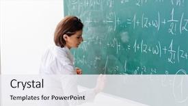  Presentation with math teacher - Beautiful presentation featuring female math teacher in front backdrop and a white colored foreground