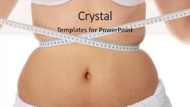  Presentation with body tissues - Cool new slides with female measuring her body isolated on white backdrop and a lemonade colored foreground