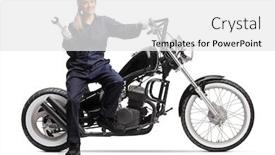  Presentation with female mechanic - PPT theme having female-mechanic-in-a-ubiform background and a white colored foreground