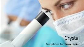  Presentation with scientific - Beautiful theme featuring surgical field - female medical doctor or scientific backdrop and a light blue colored foreground