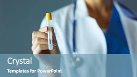  Presentation with lab test - Cool new theme with female medical or research scientist backdrop and a  colored foreground
