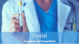  Presentation with test tube laboratory - Slide deck consisting of female-medical-or-research-scientist background and a teal colored foreground