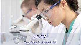  Presentation with chinese medical - PPT theme featuring female medical or scientific research background and a lemonade colored foreground