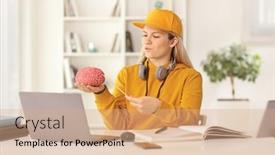  Presentation with medical student - Theme enhanced with female-medical-student-studying background and a coral colored foreground