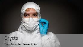 Presentation with medical dark - Cool new slide set with female-medical-worker-wearing-protective backdrop and a light gray colored foreground