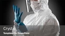  Presentation with medical dark - Beautiful PPT theme featuring female-medical-worker-wearing-protective backdrop and a dark gray colored foreground