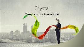  Presentation with mime - Slide deck having female-mime-with-white-face background and a light gray colored foreground