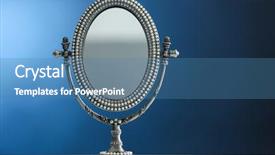 Presentation with mirror - Presentation design featuring female mirror on color background background and a teal colored foreground
