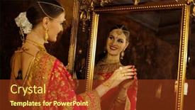  Presentation with jasmine flower - Slides with female-model-hindu-bride background and a tawny brown colored foreground