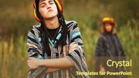  Presentation with rasta - Slide deck having female model in rasta background and a tawny brown colored foreground