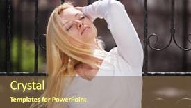  Presentation with long sleeve - Cool new presentation design with female model in white long backdrop and a tawny brown colored foreground