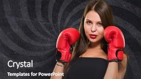  Presentation with boxing - Colorful presentation theme enhanced with female model wearing boxing gloves backdrop and a dark gray colored foreground