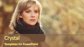  Presentation with black female - Cool new presentation design with female model wearing classic beige backdrop and a tawny brown colored foreground