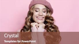  Presentation with long hair - Beautiful PPT theme featuring female model with long wavy backdrop and a tawny brown colored foreground