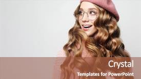  Presentation with long hair - PPT theme having female model with long wavy background and a  colored foreground