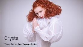  Presentation with red white grey - Slide deck with female-model-with-lush-red background and a lemonade colored foreground