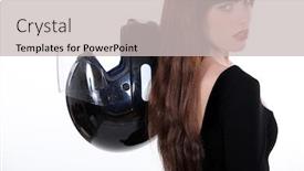  Presentation with rider - Presentation design with female motorcycle rider background and a light gray colored foreground