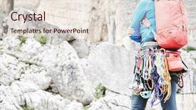  Presentation with climbing - Presentation theme consisting of female mountaineer with trad climbing background and a lemonade colored foreground