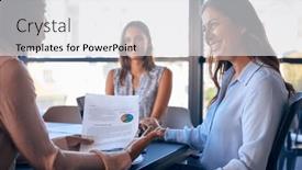  Presentation with multi cultural - Slide set consisting of female-multi-cultural-business-team and a  colored foreground