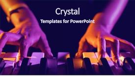  Presentation with festival music - Presentation theme enhanced with female musician playing piano background and a navy blue colored foreground