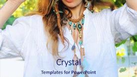  Presentation with jewelery - PPT theme having female neck jewelery leather necklace background and a sky blue colored foreground