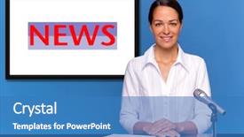  Presentation with news - Presentation with female newsreader presenting the news background and a teal colored foreground