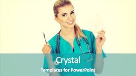  Presentation with nurse - Slides with operational cover - female nurse holding gauze background and a cream colored foreground