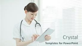  Presentation with japanese - Audience pleasing slide set consisting of female-nurse-of-one backdrop and a sky blue colored foreground