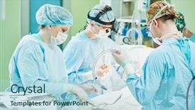  Presentation with emergency room - Theme having female nurse operating in child background and a light blue colored foreground