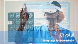  Presentation with nurse technology - Slide deck with female-nurse-or-doctor background and a teal colored foreground