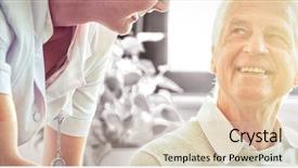  Presentation with report - Theme enhanced with female nurse showing medical report background and a lemonade colored foreground