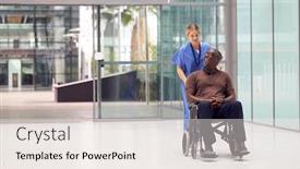  Presentation with scrubs - Slides having female-nurse-wearing-scrubs-wheeling background and a lemonade colored foreground