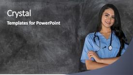  Presentation with nursing - Beautiful slides featuring female nursing student backdrop and a dark gray colored foreground