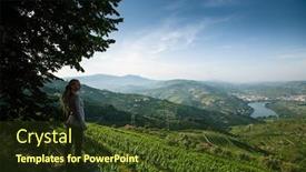  Presentation with hill - Presentation enhanced with female-on-the-hill-looks background and a tawny brown colored foreground