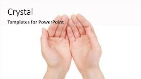  Presentation with praying hands on open bible - Presentation theme featuring female open hands for product background and a  colored foreground