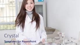  Presentation with ophthalmologist - PPT layouts having female ophthalmologist doctor background and a sky blue colored foreground