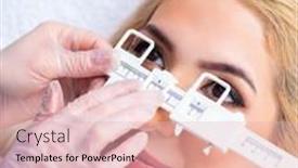  Presentation with ophthalmologist - Slide set with female-ophthalmologist-is-checking-up background and a lemonade colored foreground