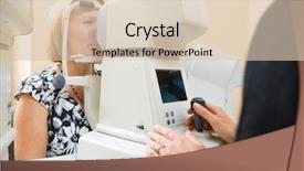  Presentation with eye - PPT layouts with examining patient's eye pressure background and a lemonade colored foreground