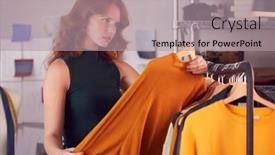  Presentation with rail - Cool new PPT layouts with female-owner-of-fashion-business backdrop and a light gray colored foreground