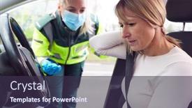  Presentation with paramedic - Slides with female-paramedic-helping-female-driver background and a tawny brown colored foreground