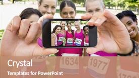  Presentation with breast cancer - Slide set having female participants of breast cancer background and a coral colored foreground