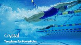  Presentation with swimming - Audience pleasing PPT theme consisting of female participants swimming underwater backdrop and a teal colored foreground